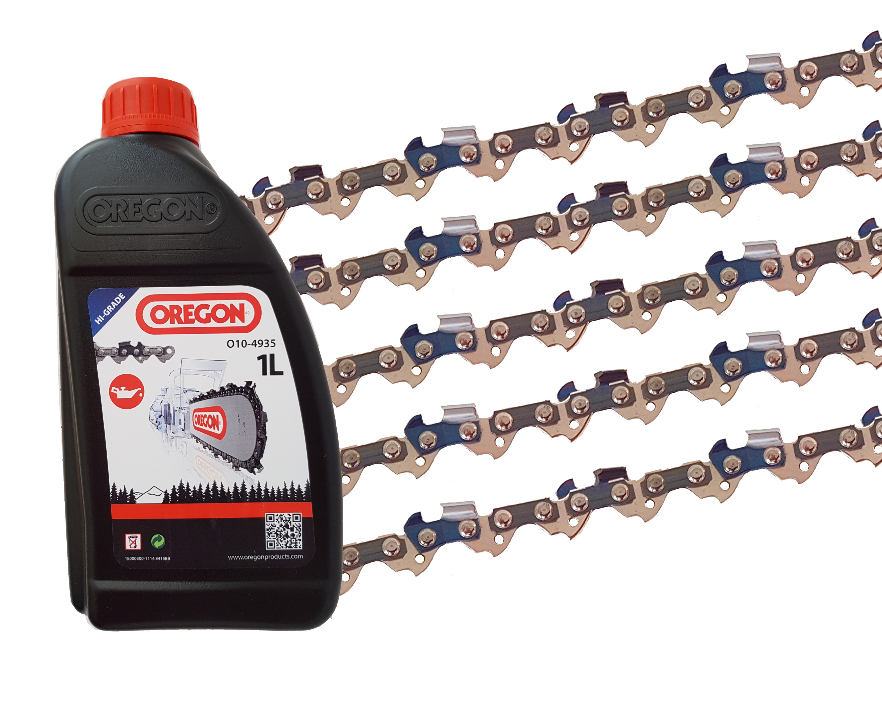 5 X gardexx Sägekette für MATRIX MCS 46-45-1 + 1 Liter OREGON Kettenhaftöl