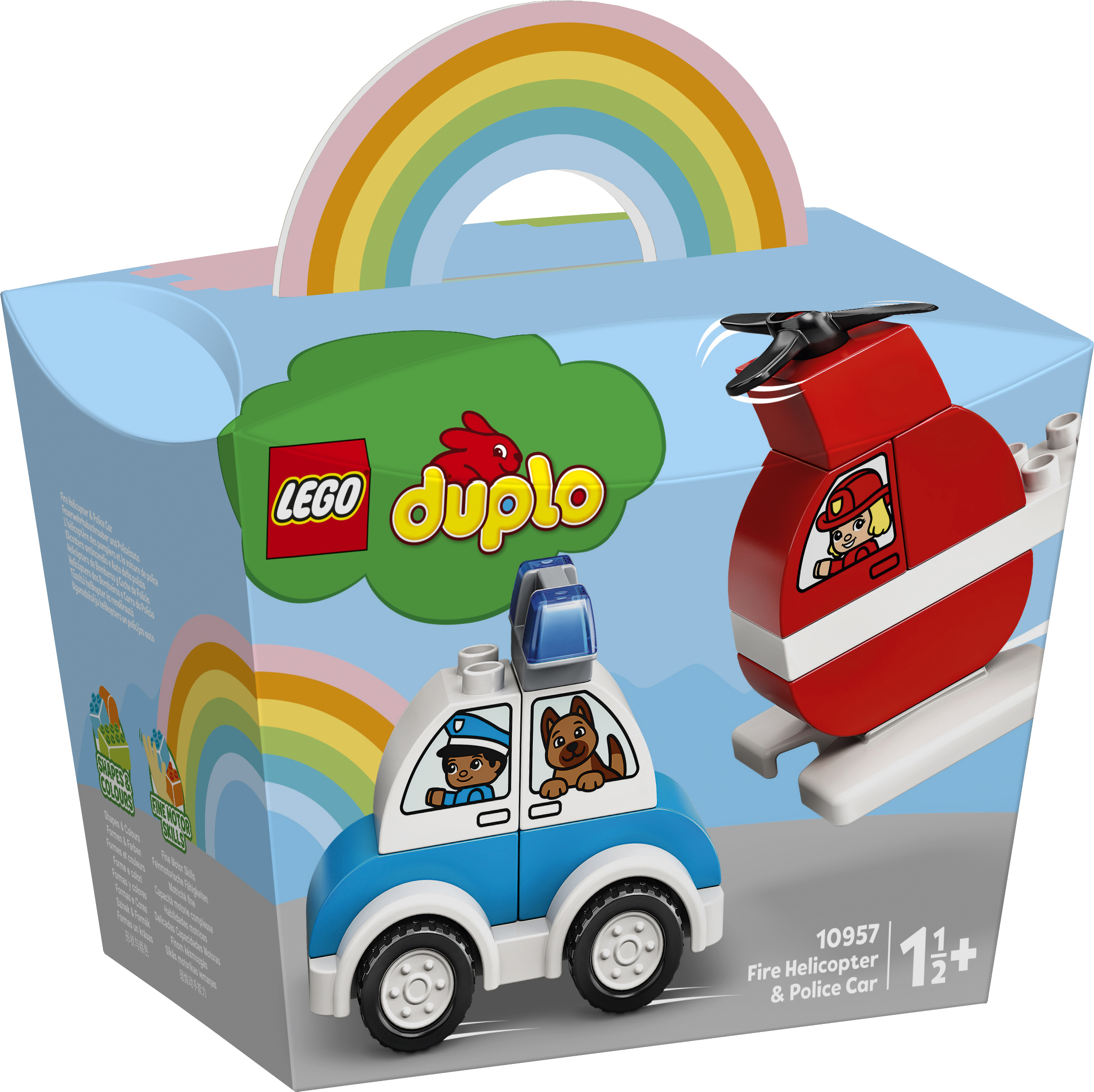 LEGO® DUPLO® Mein erster Feuerwehrhubschrauber und mein erstes Polizeiauto 10957, 14 Teile, Alter: 1½+