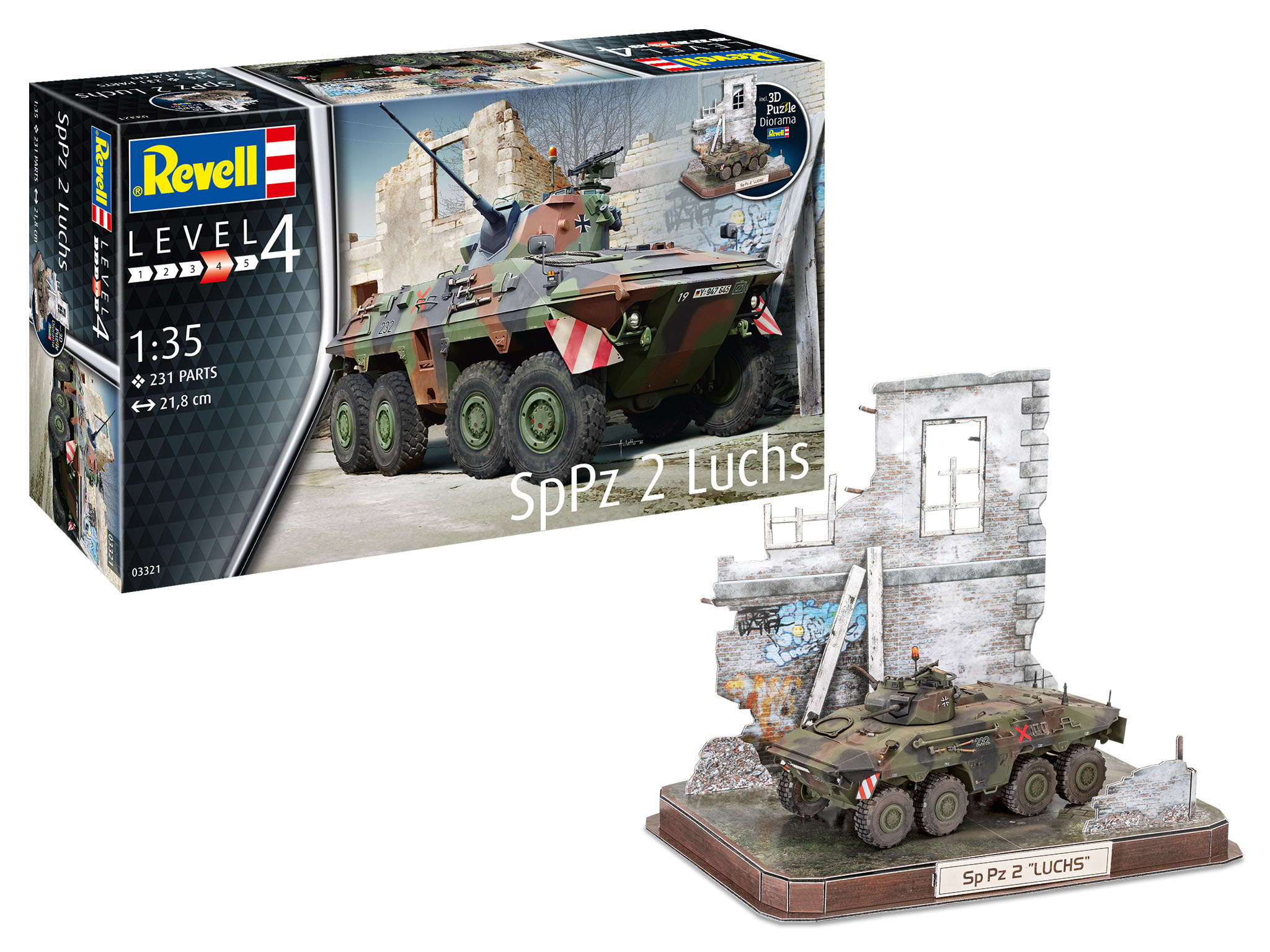 Revell 03321 SpPz2 Luchs & 3D Puzzle Diorama