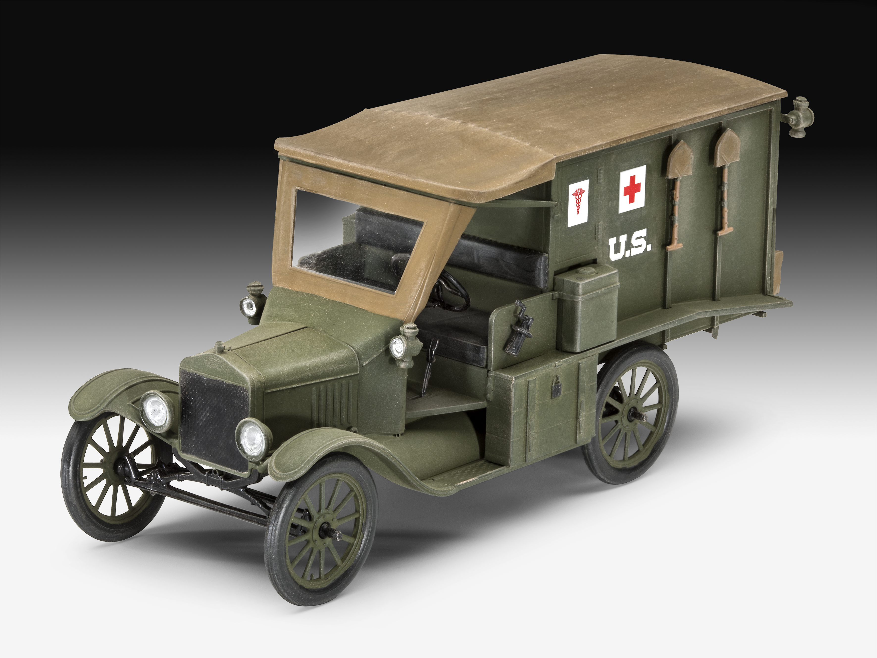 Revell 03285 Model T 1917 Ambulance detailierter Modellbausatz 1:35