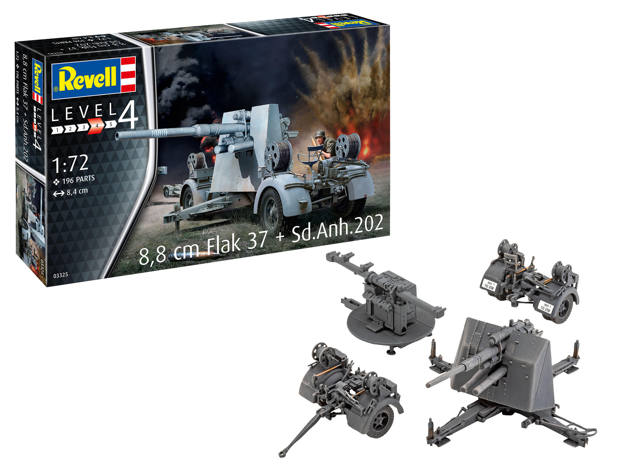 Revell 03325  8,8 cm Flak 37 + Sd.Anh.202, 1:72 Bausatz