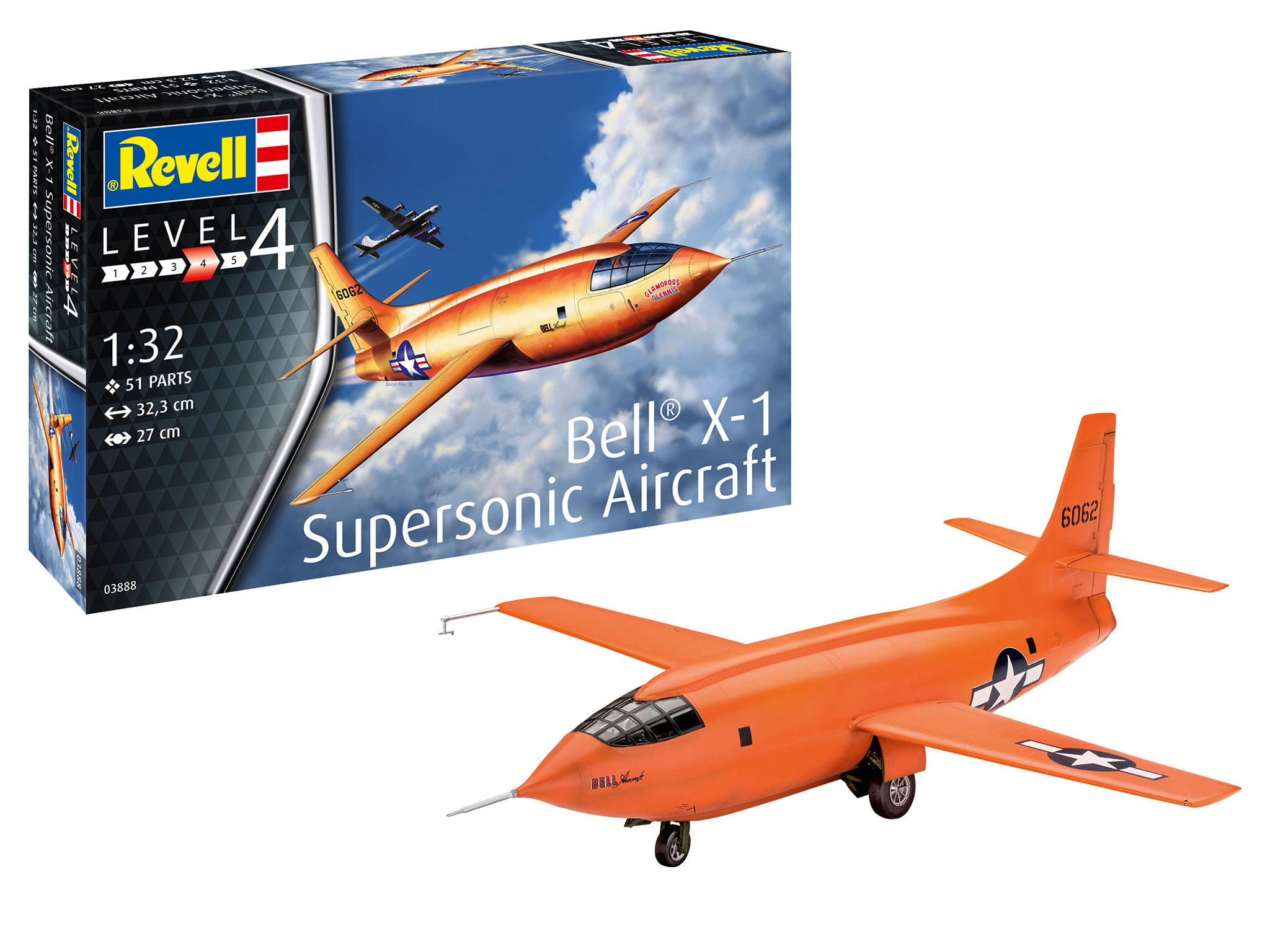 Revell 03888 Bell X-1 Supersonic Aircraft, Bausatz, 1:32