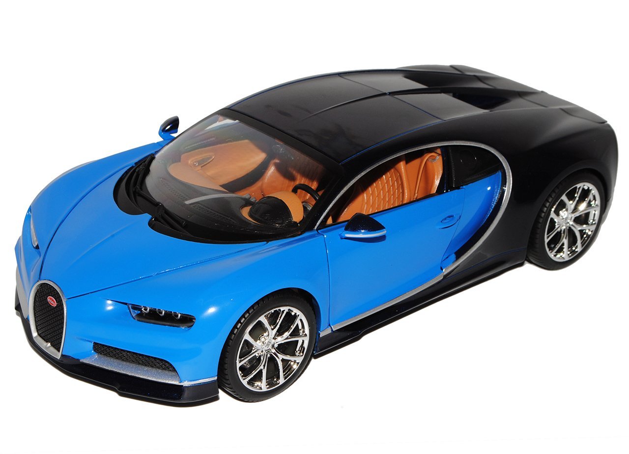 Bburago Bugatti Chiron 1:18 Fertigmodell, Blau-Schwarz