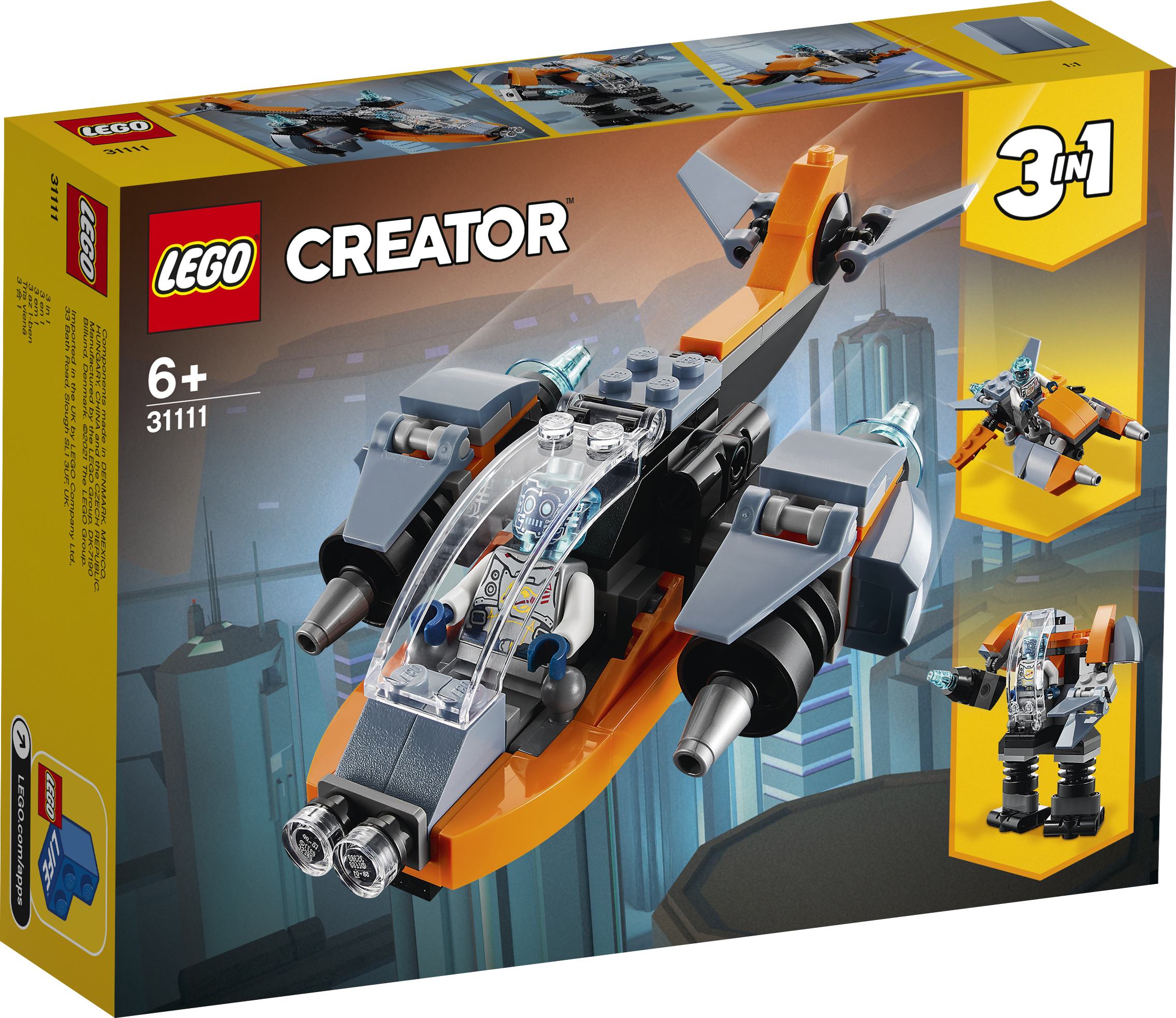 LEGO® Creator Cyber-Drohne 31111, 113 Teile, Alter: 6+